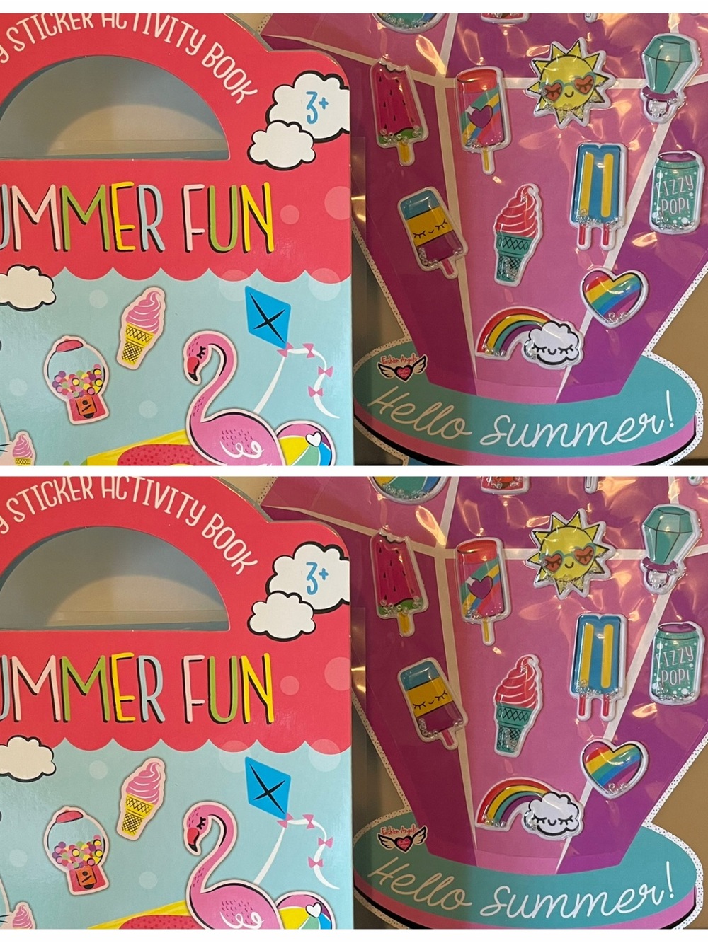 Kids Toys SUMMER Fun Puffy Sticker Activity Book & Stickers Bundle